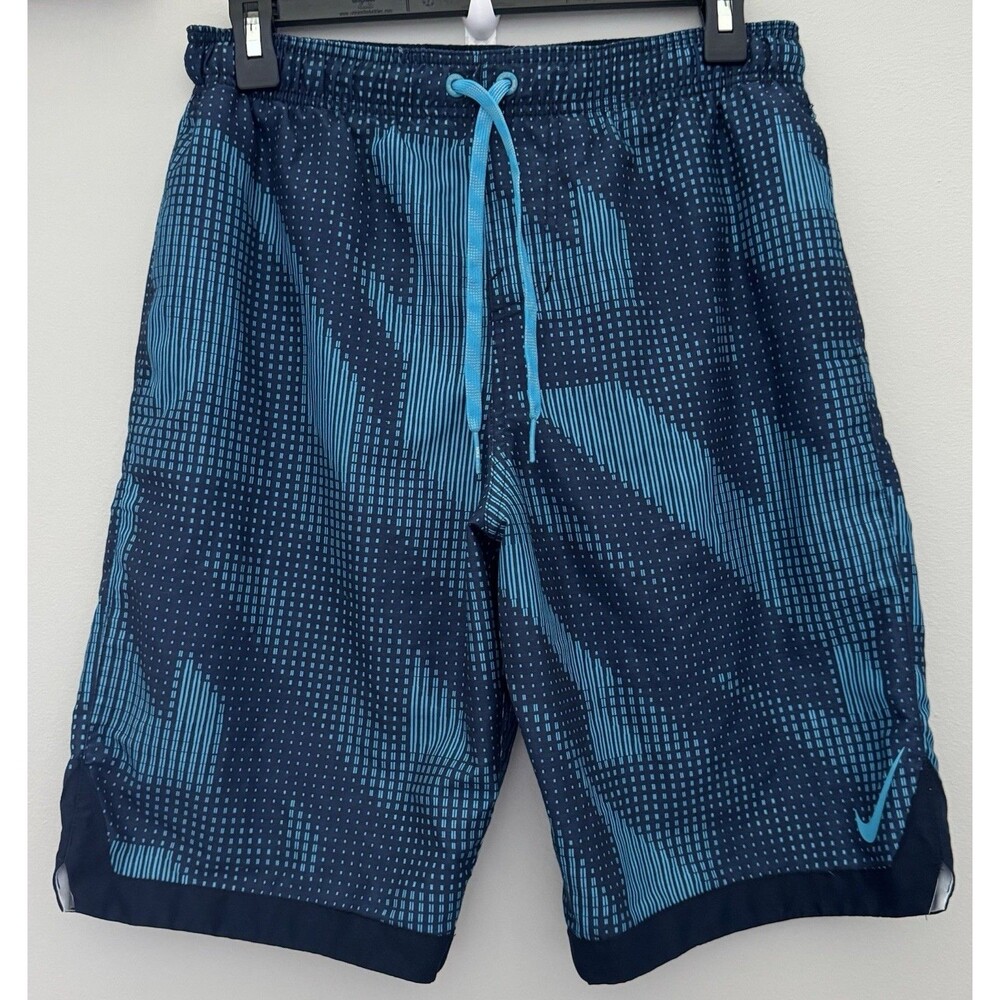 Nike Men’s Small Pocket Swim Trunks Navy/Cyan Blue
